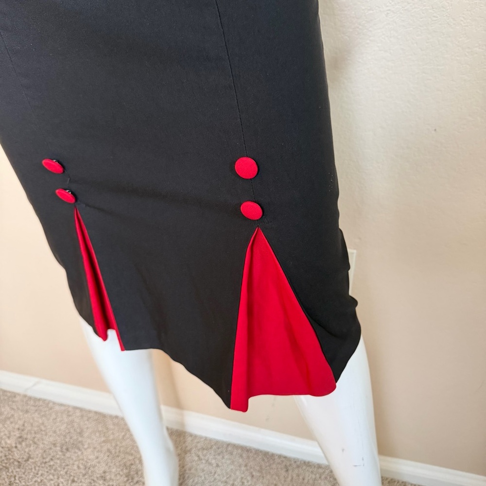 Vintage Stop Staring Black and Red Women's Dress - Picture 7 of 13